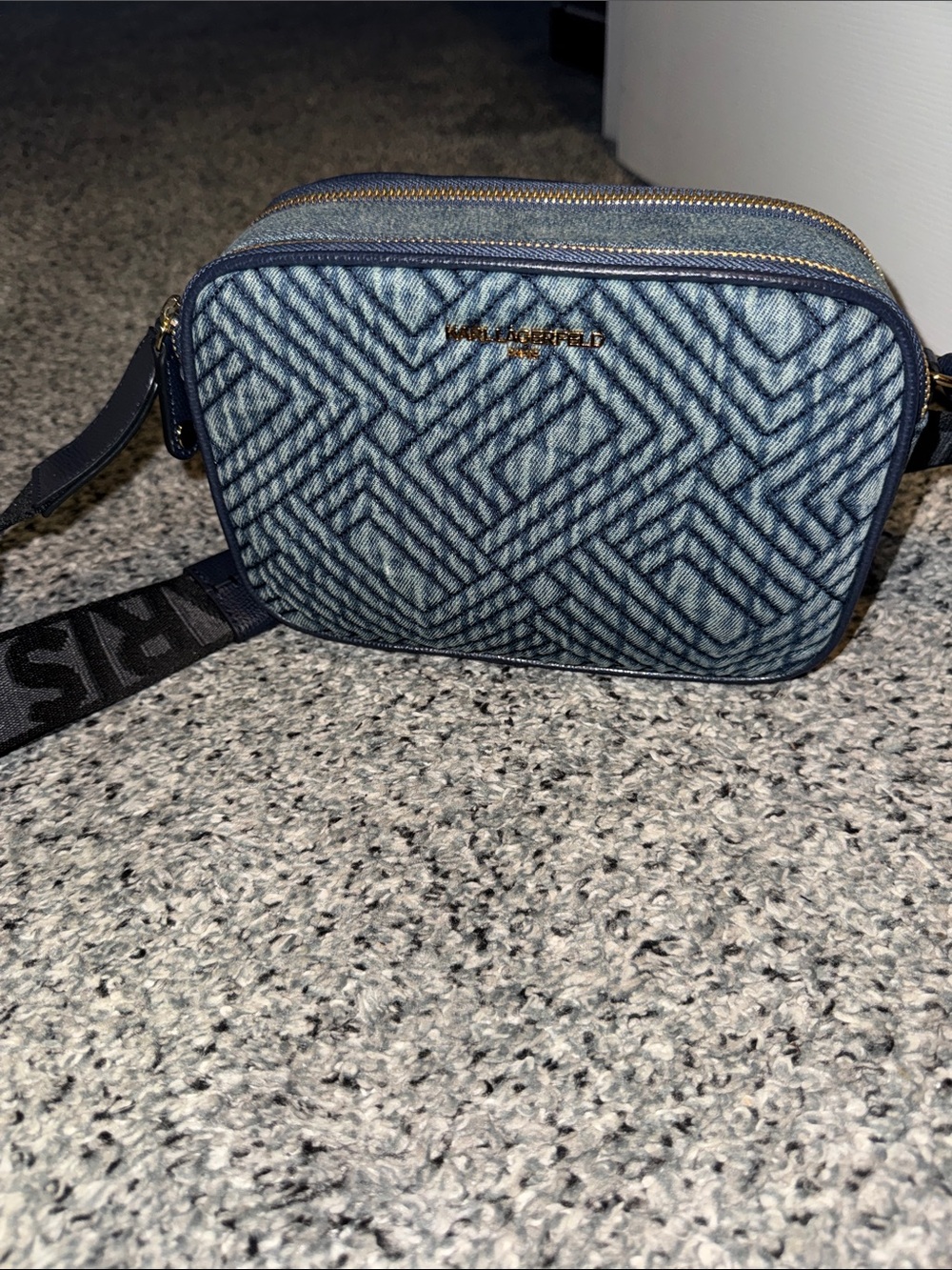 Karl Lagerfeld Denim Crossbody Camera Bag